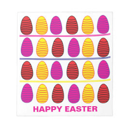 Bloco De Notas Padrão de Ovos de Felz pascoa Coloridos Personaliz
