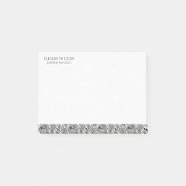 Bloco De Notas Padrão de Paisley Preto e Branco