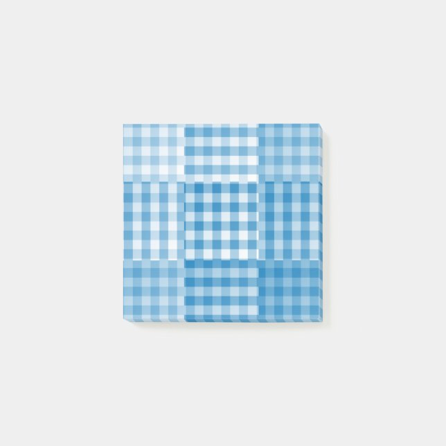 Bloco De Notas Padrão de Patchwork Azul (Frente)