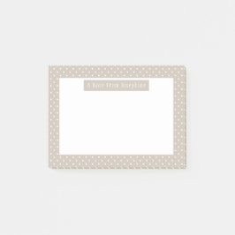 Bloco De Notas Padrão de Pontos Brancos em Bege com Texto Persona