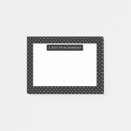 Bloco De Notas Padrão de Pontos Brancos em Preto com Texto Person