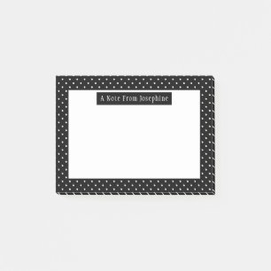 Bloco De Notas Padrão de Pontos Brancos em Preto com Texto Person