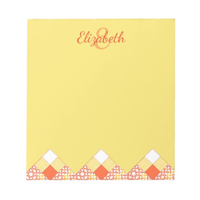 Bloco De Notas Padrão de Quiltro de Dicas de Outono (Frente)