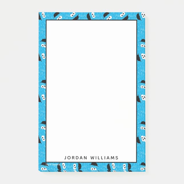 Bloco De Notas Padrão de Rosto de Monstro de Cookie com Pelo (Frente)