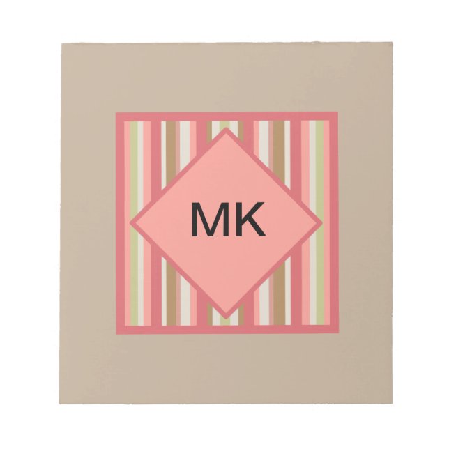 Bloco De Notas Padrão de Stripes de Paprika (Frente)