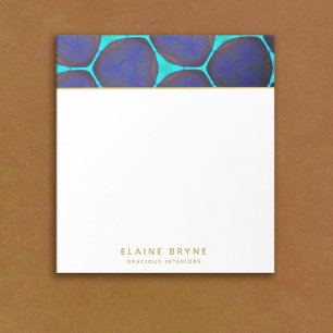 Bloco De Notas Padrão de Turquesa de Marinho Negrito com Na moda 