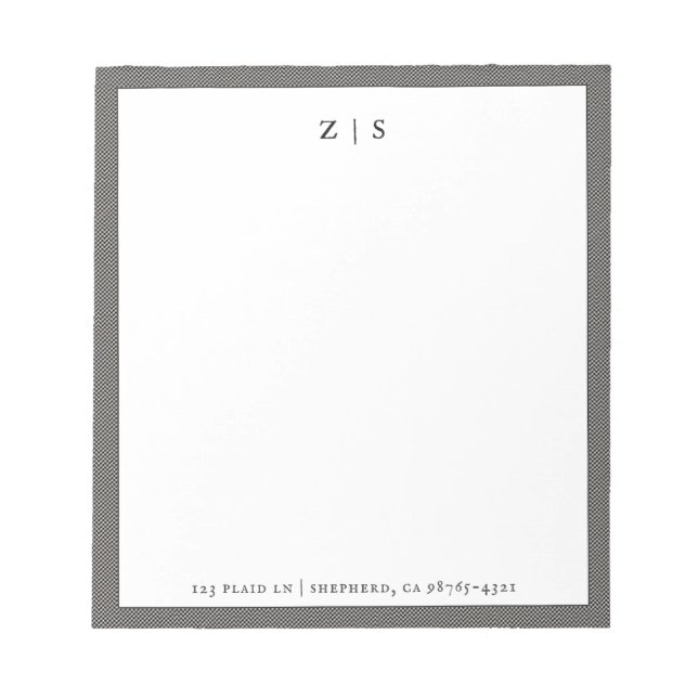 Bloco De Notas Padrão de Xadrez do Clan Tartan do Bordo (Frente)