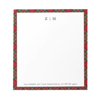 Bloco De Notas Padrão de Xadrez Stewart Royal Clan Tartan