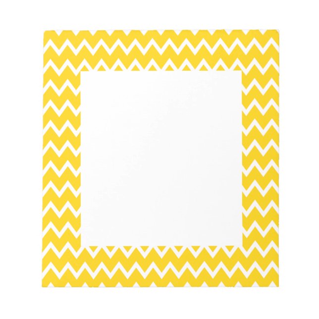 Bloco De Notas Padrão de Zigzag Amarelo e Branco (Frente)