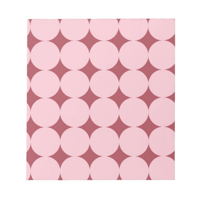 Bloco De Notas Padrão do Círculo Vermelho Rosa (Frente)