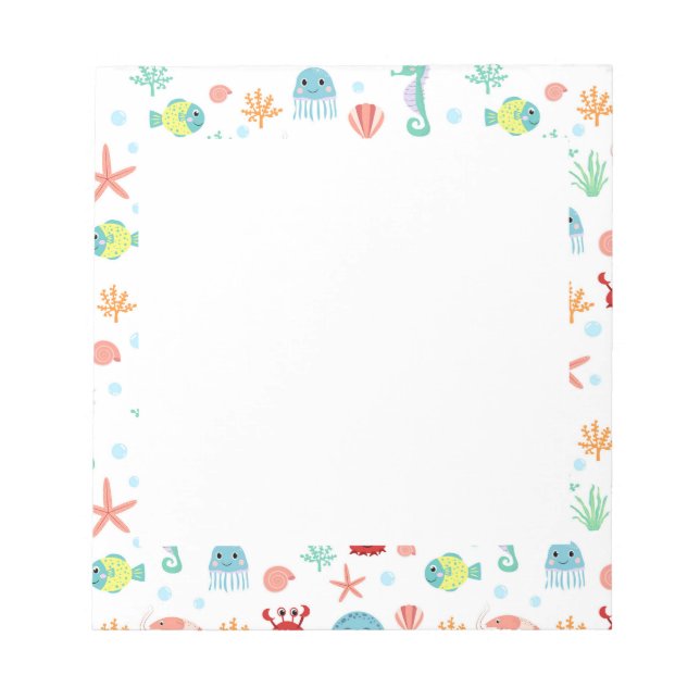 Bloco De Notas Padrão do mundo do mar (Frente)