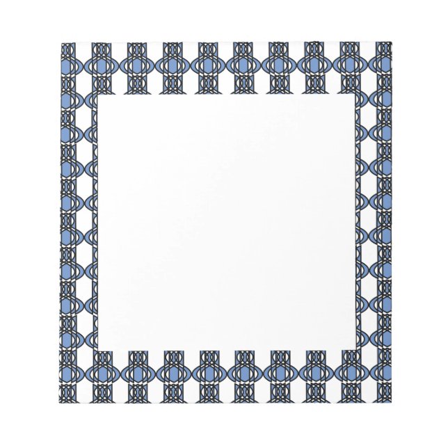 Bloco De Notas Padrão Elegante de Abstrato de Azul de Mod (Frente)