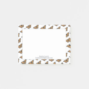 Bloco De Notas Padrão Elegante De Borboleta Monarch Adicionar Se