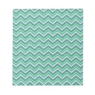 Bloco De Notas Padrão Emerald Chevron Facultado