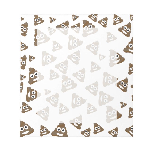 Bloco De Notas Padrão Engraçado de Poop Emoji (Frente)