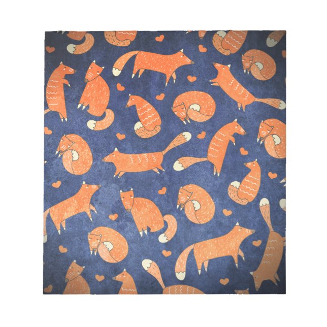 Bloco De Notas Padrão feliz de raposa animal (Frente)