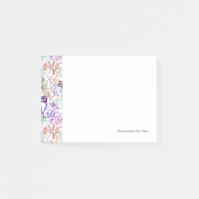 Bloco De Notas Padrão Floral 12 (Frente)