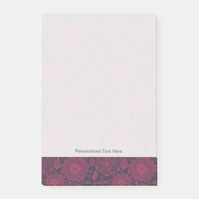 Bloco De Notas Padrão Floral 4 (Frente)
