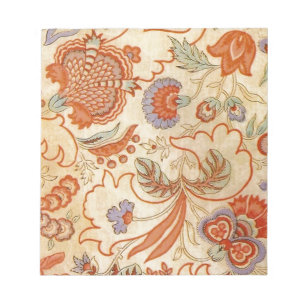 Bloco De Notas Padrão Floral Antiquado Chintz Paisley
