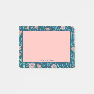 Bloco De Notas Padrão Floral Cor-de-Rosa na moda