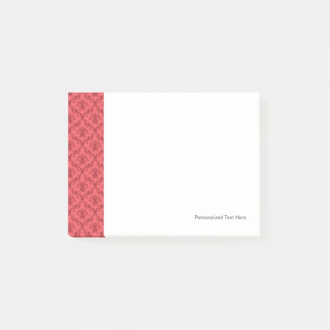 Bloco De Notas Padrão floral de Damask (Frente)