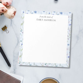 Bloco De Notas Padrão Floral de Flor Bonito Roxo Azul