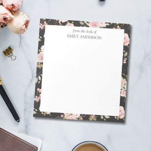 Bloco De Notas Padrão Floral Floral das Flores Rosa Cor-de-Água