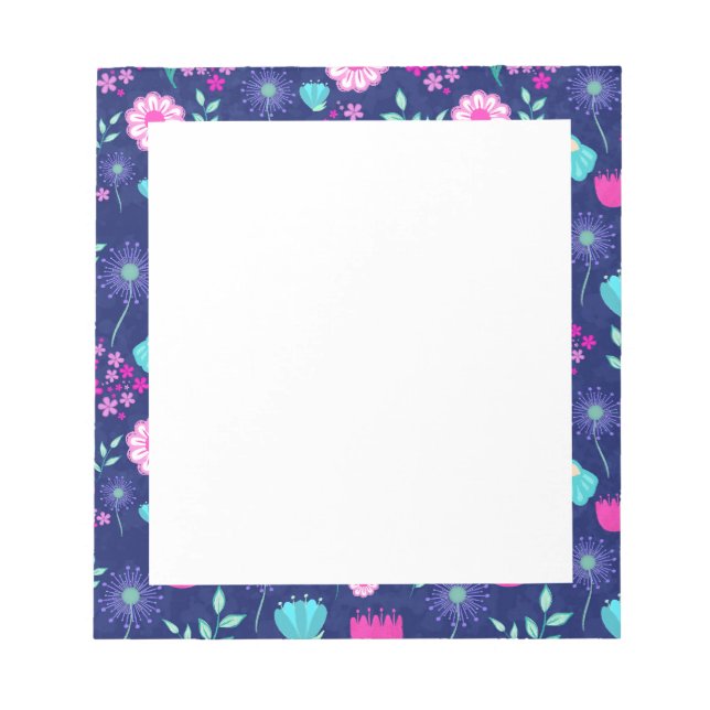 Bloco De Notas Padrão floral fofo de fundo (Frente)