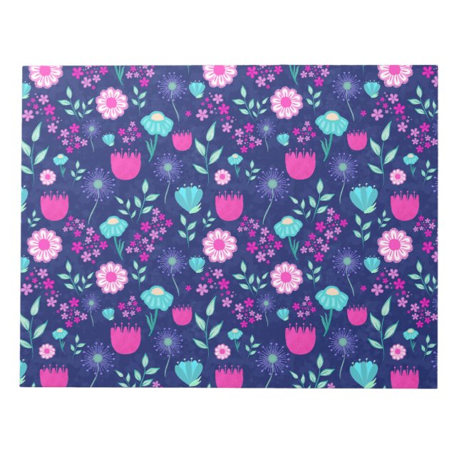 Bloco De Notas Padrão floral fofo de fundo (Frente)