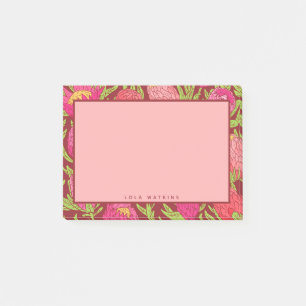 Bloco De Notas Padrão Floral Tropical Rosa Vibrante