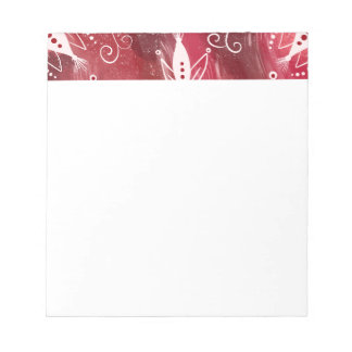 Bloco De Notas Padrão Floral Vermelho