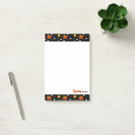 Bloco De Notas Padrão Fofo de Abóbora de Halloween