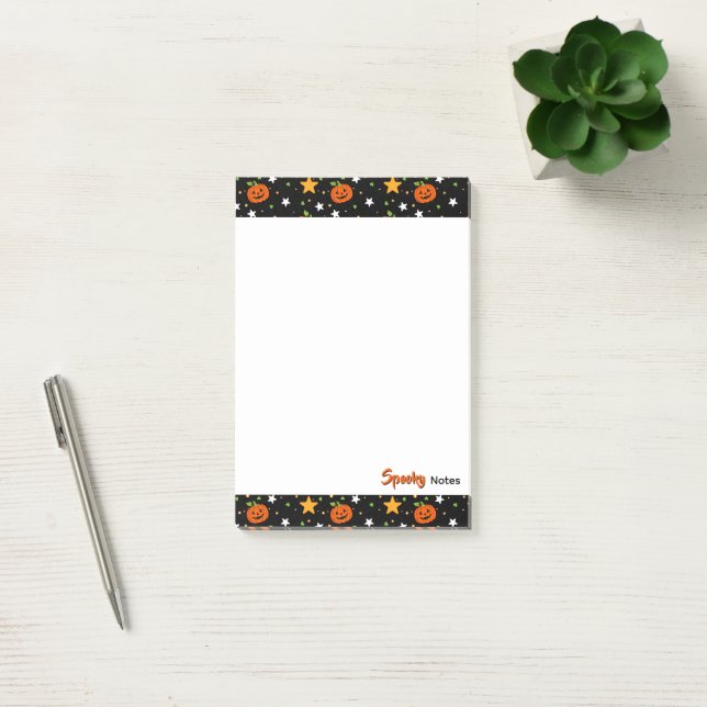 Bloco De Notas Padrão Fofo de Abóbora de Halloween (Escritótio)