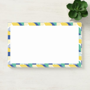 Bloco De Notas Padrão Geométrico Abstrato Verde Azul