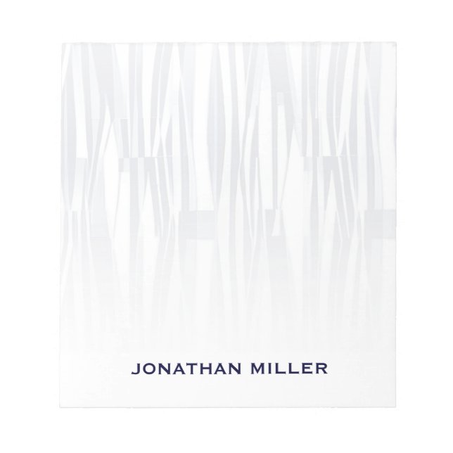 Bloco De Notas Padrão Geométrico Azul do Marinho Moderno Personal (Frente)