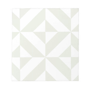 Bloco De Notas Padrão Geométrico do Deco Cubo da Cinza Pálida