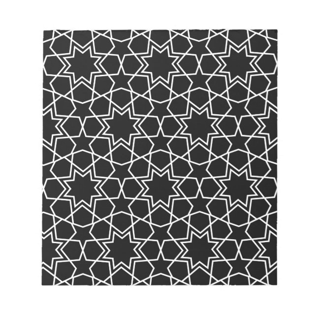 Bloco De Notas Padrão Geométrico Islâmico Design Árabe (Frente)