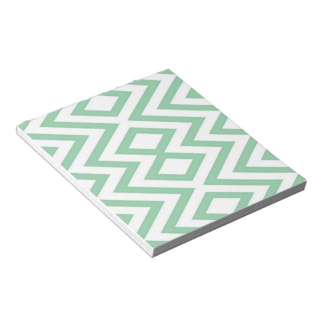 Bloco De Notas Padrão geométrico verde Pastel (Inclinado)
