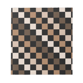 Bloco De Notas Padrão Gingham Preto-Castanho Verificado