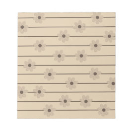 Bloco De Notas Padrão Horizontal Stripe Castanho Khaki Flor Y2K