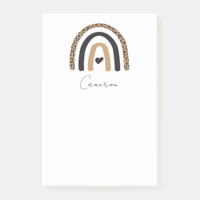 Bloco De Notas Padrão-Leopardo Cotovelo-Arco-Íris (Frente)