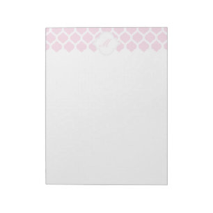 Bloco De Notas Padrão marroquino cor-de-rosa com notebook monogr