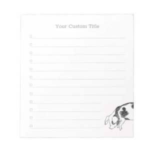 Bloco De Notas Padrão Minimalista de Linha de Porco Cottagecore V