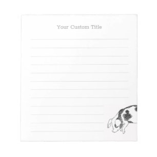 Bloco De Notas Padrão Minimalista de Linha de Porco Cottagecore V