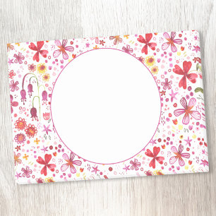 Bloco De Notas Padrão Moderno de Aquarela Floral