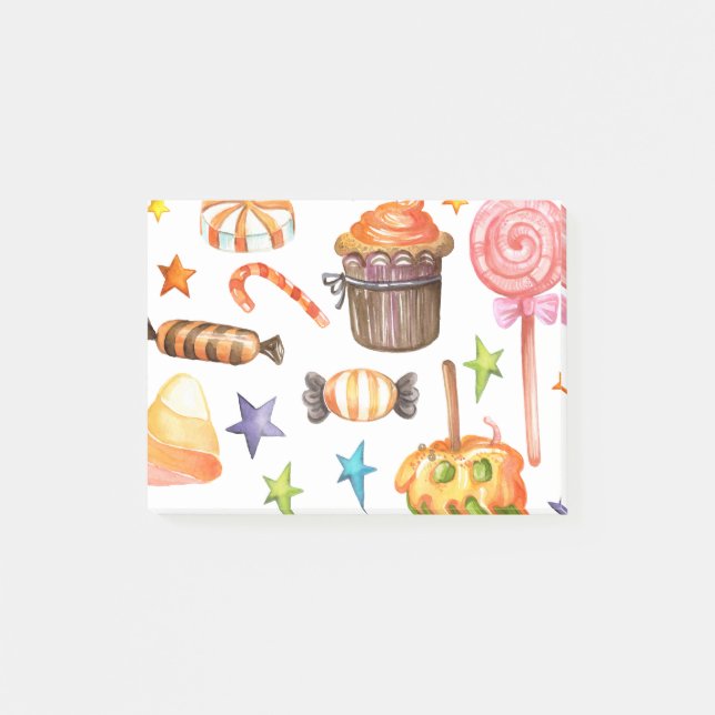 Bloco De Notas Padrão perfeito para doces do Dia das Bruxas (Frente)