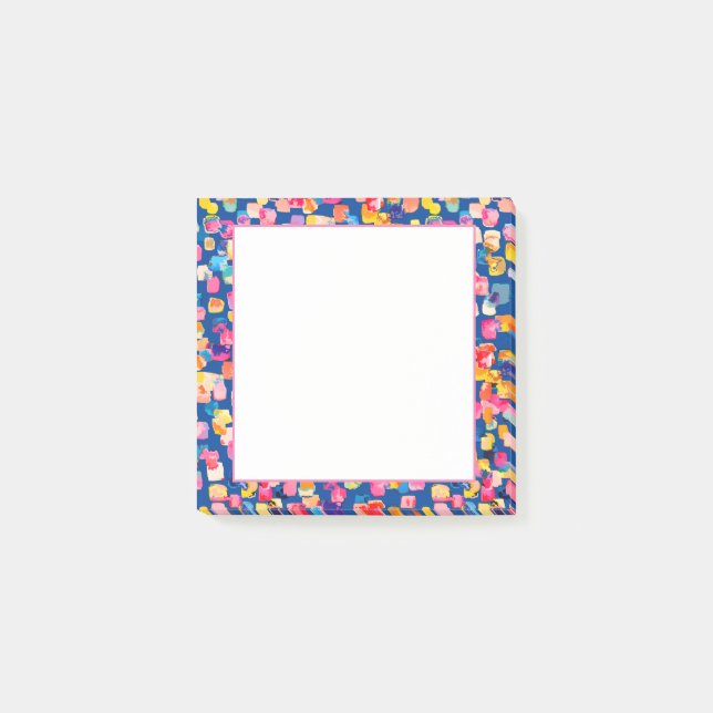 Bloco De Notas Padrão Pintado de Abstrato com Brilho (Frente)