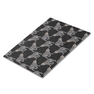 Bloco De Notas Padrão Preto Simples de Leopardo