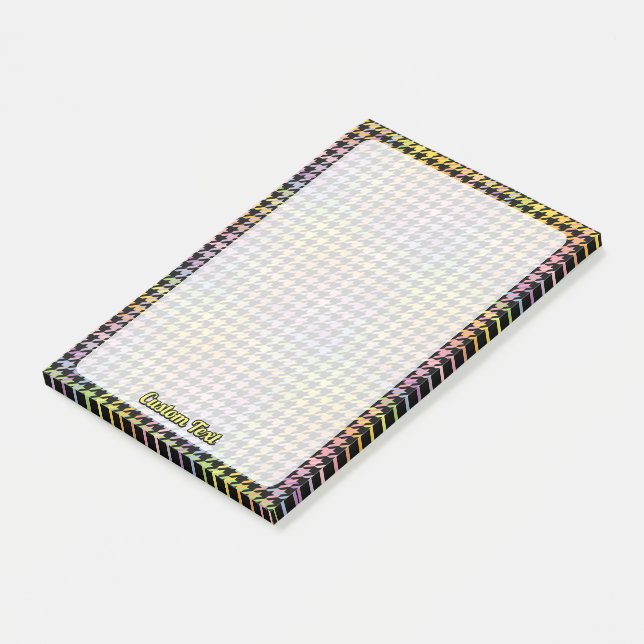 Bloco De Notas Padrão Rainbow Houndstooth (Inclinado)