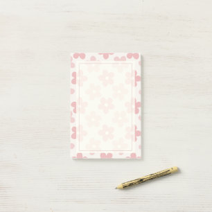 Bloco De Notas Padrão Retroativo das Flores de Margarida Rosa